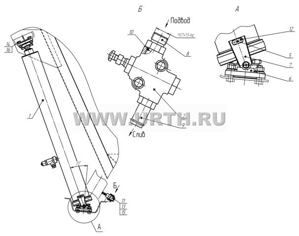 65111-8603001 Установка  гидроцилиндра